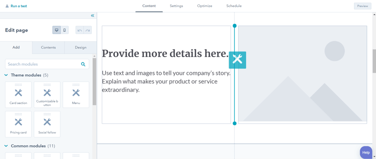 HubSpot CMS Drag and Drop